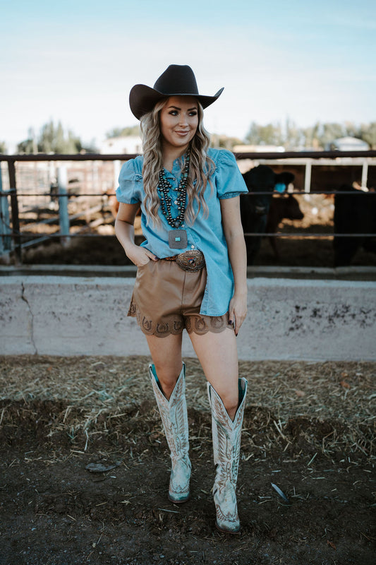 Denim Button Down Top