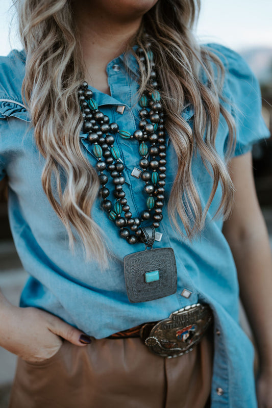 Silver Long Pendant Necklace