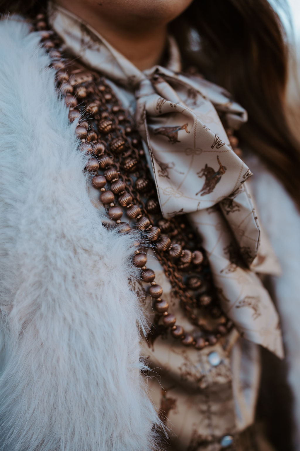 Satin Rodeo Print Top