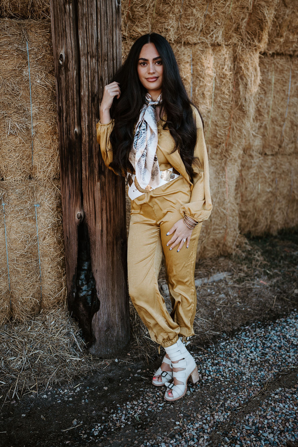 Gold Satin Jumpsuit