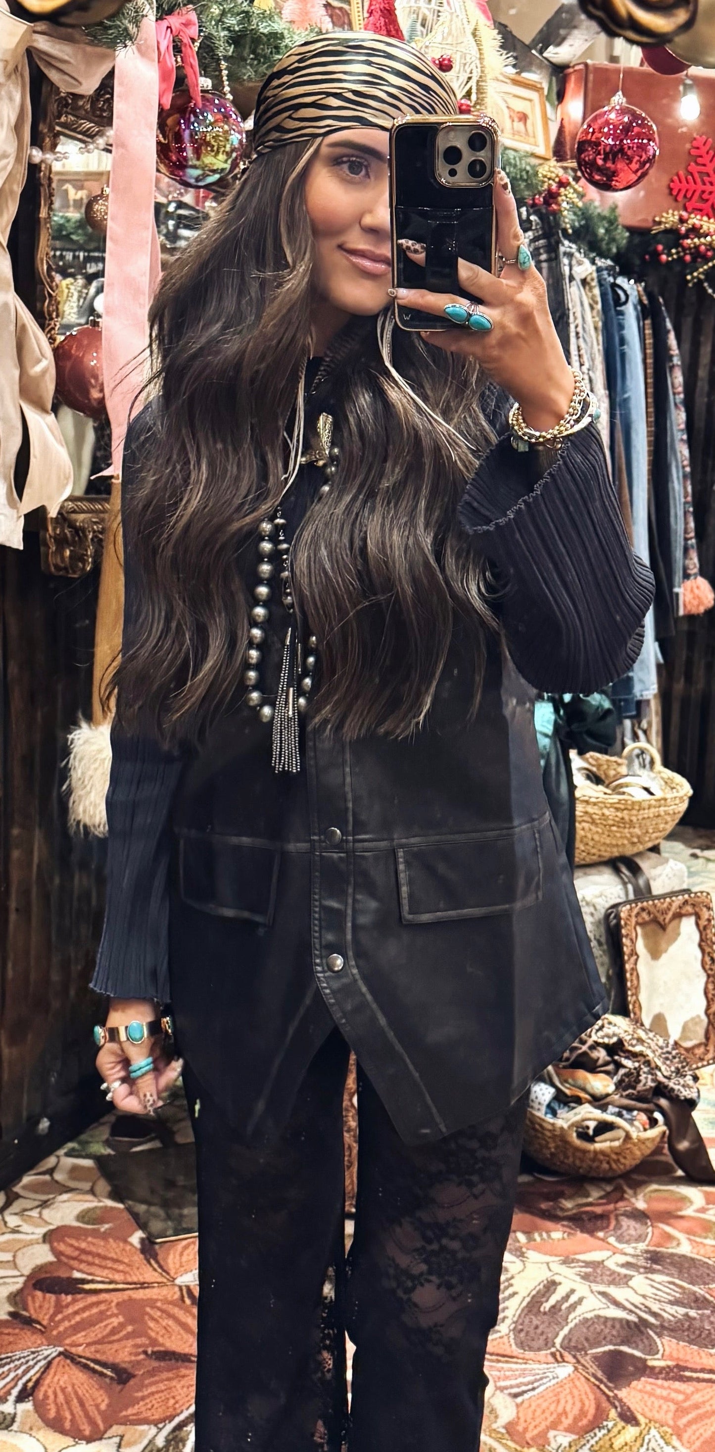 Faux Leather Snap Vest