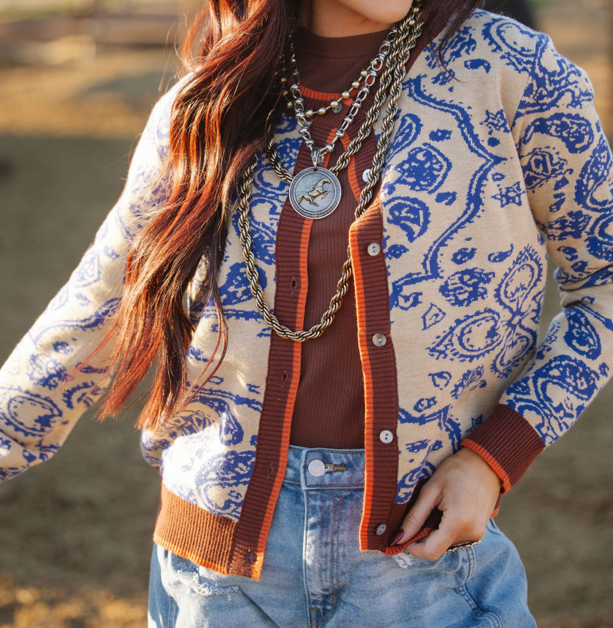 The Prairie Paisley Knit Top