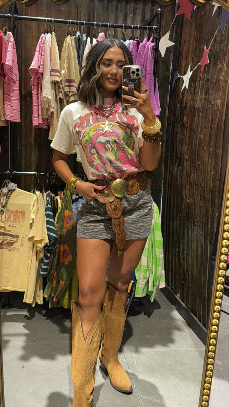 Light Brown Leather Concho Belt