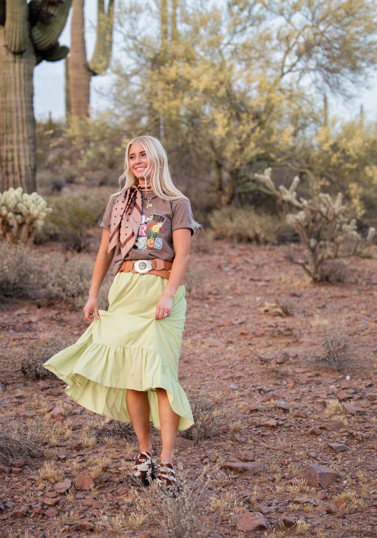 Lime Green Hi-Low Skirt