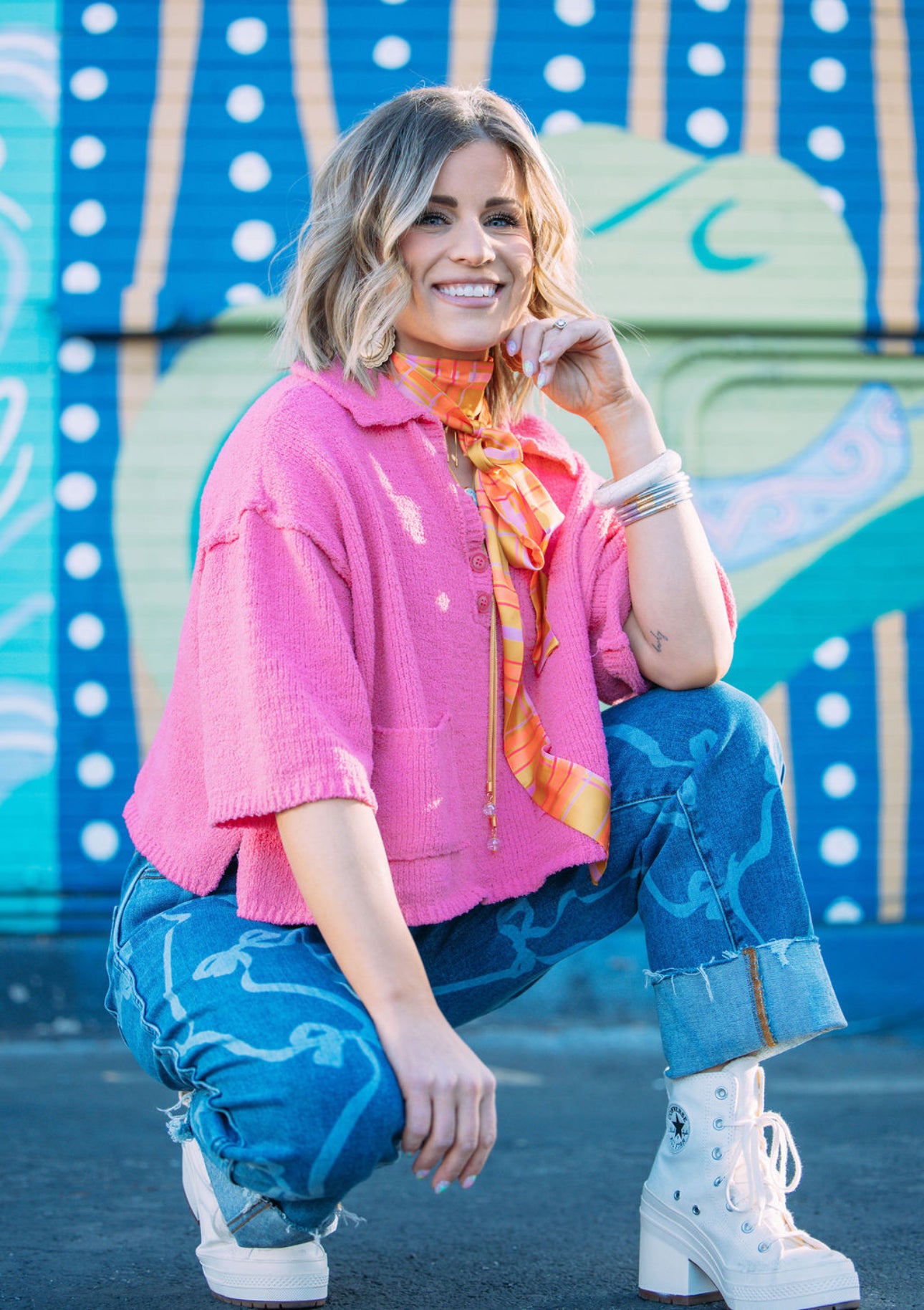 Candy Pink Cropped Sweater
