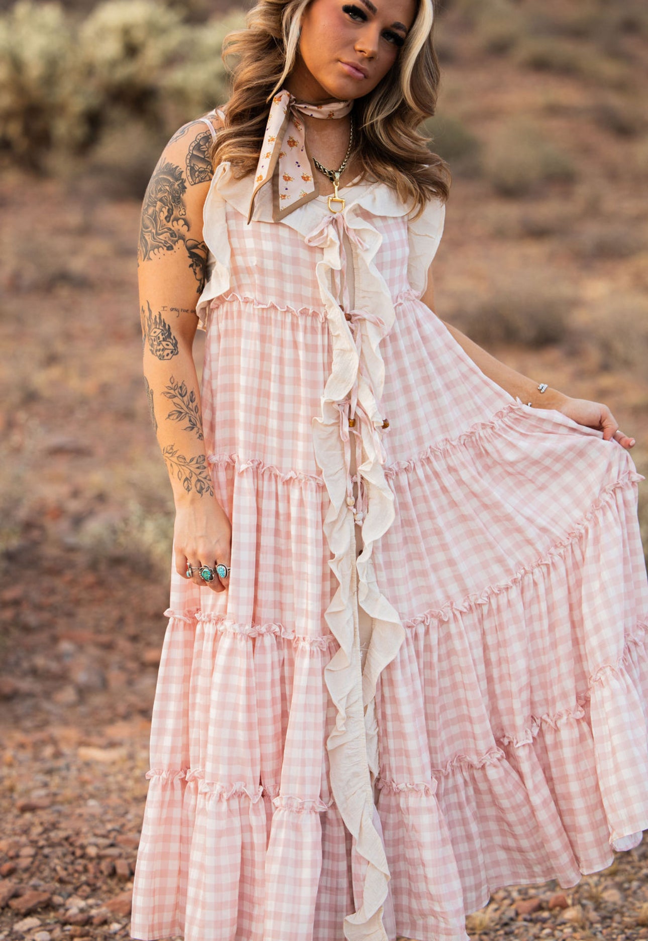 Baby Pink Gingham Dress