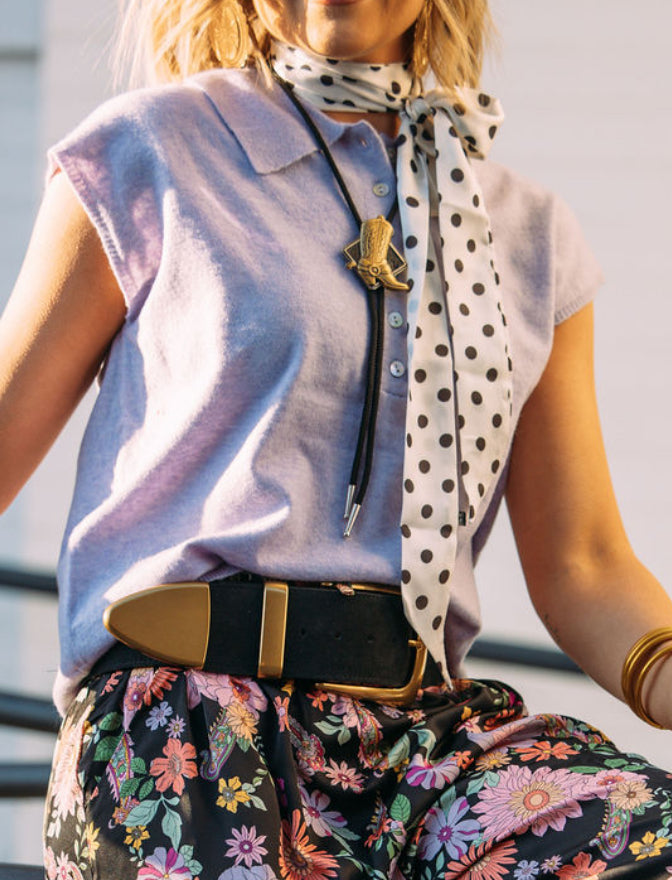 Lavender Collared Sweater Top