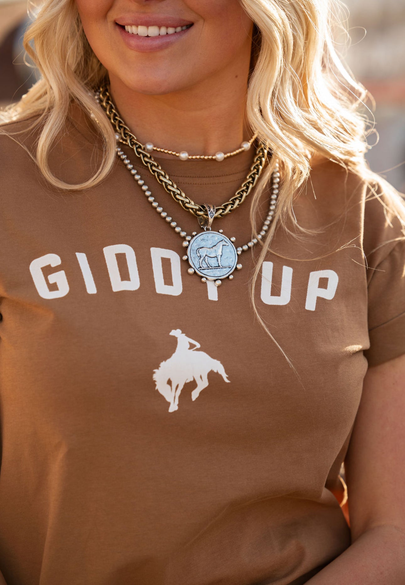Mixed Metal Horse Necklace