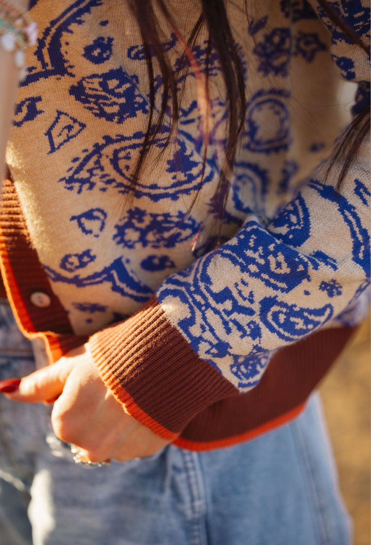 The Prairie Paisley Knit Top