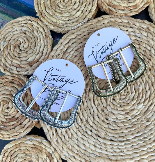 Large Buckle Earrings