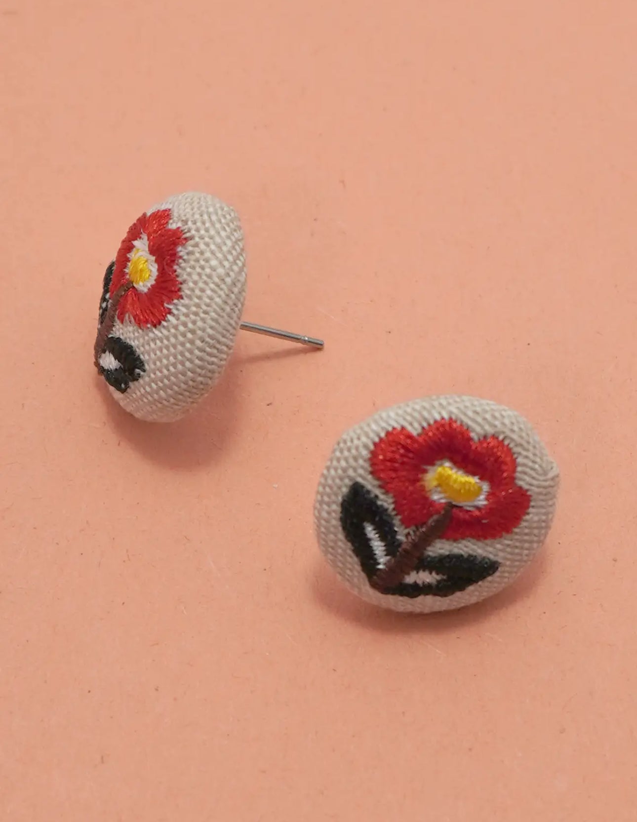 Embroidered Floral Studs