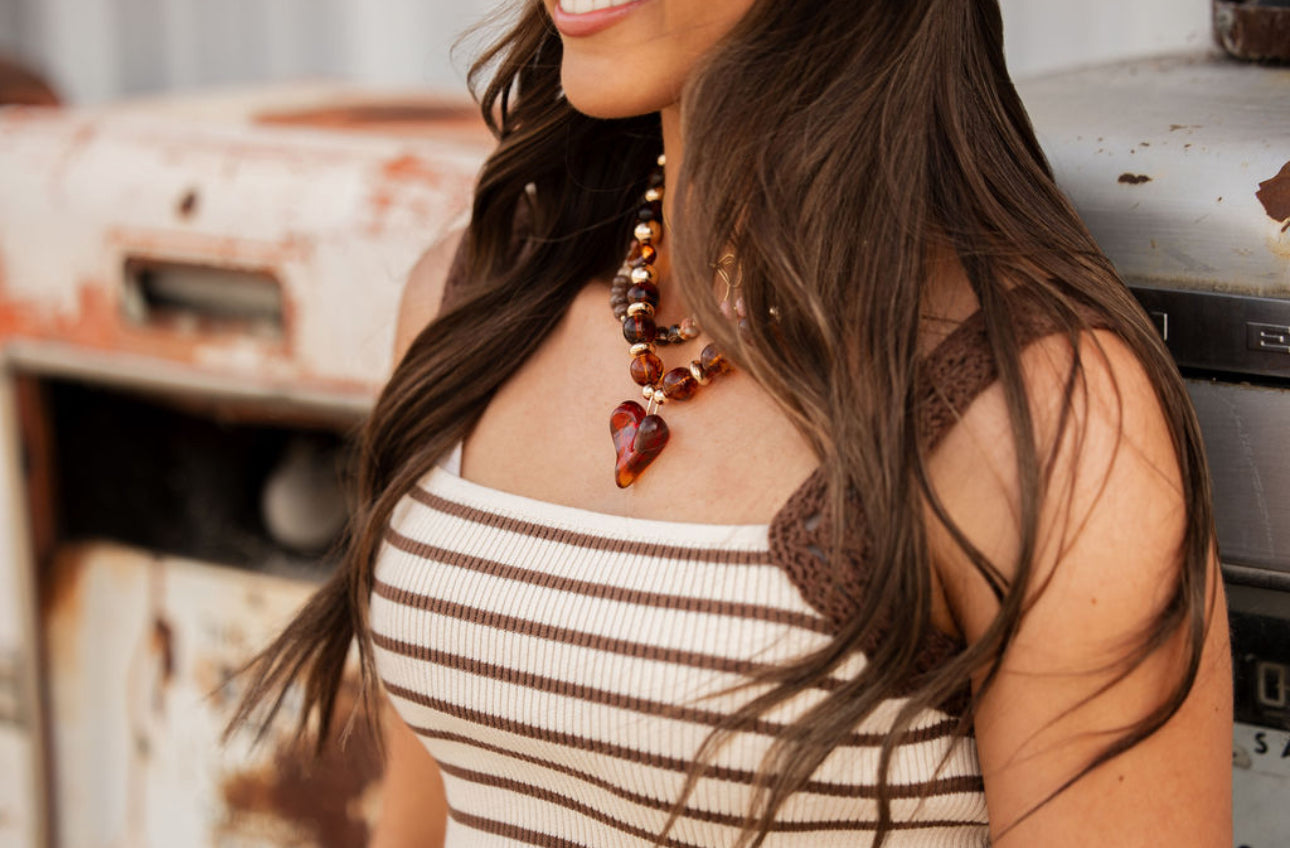 Chocolate Crocheted Tank Top