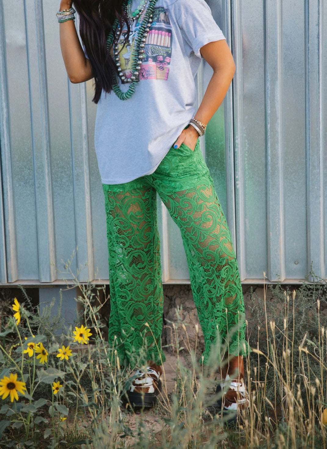 The Sagebrush + Cactus Lace Pants