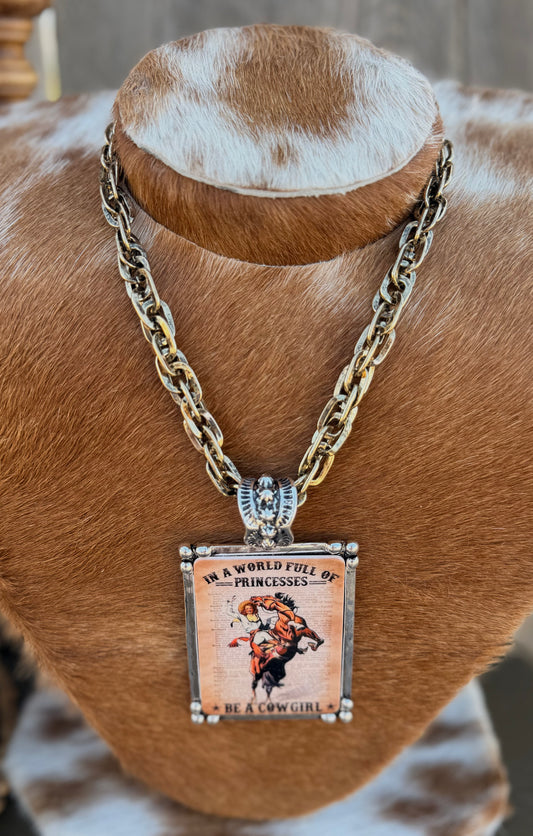 Cowgirl Pendant Necklace