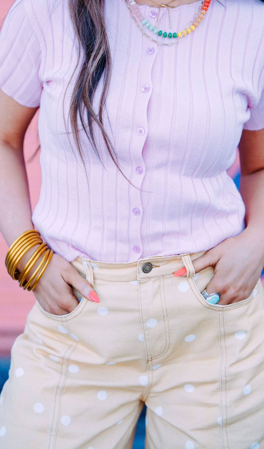 Soft Pink Button Down Cardigan