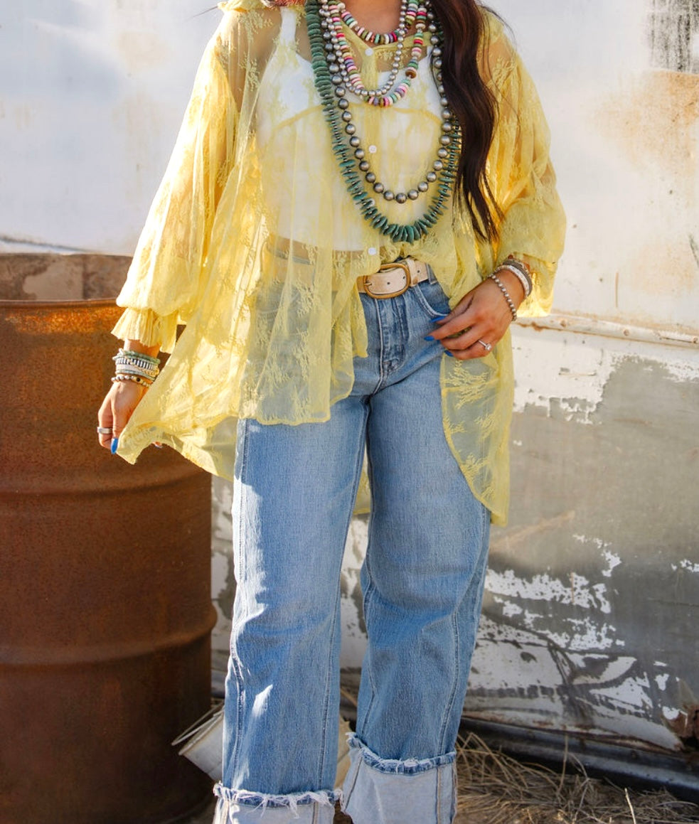 The Saddle + Sunshine Lace Top