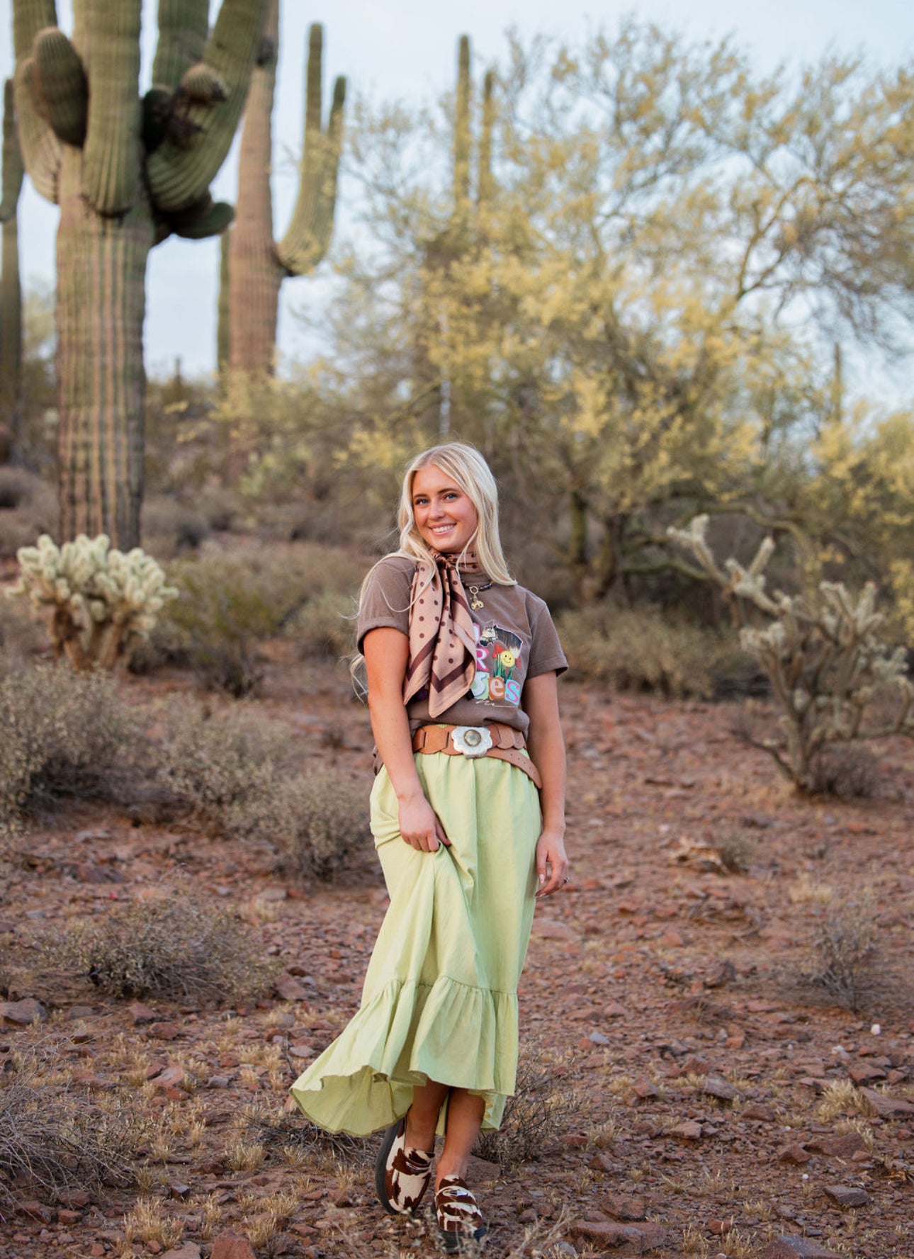 Lime Green Hi-Low Skirt
