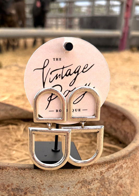 Silver- Classy Cowgirl Earrings
