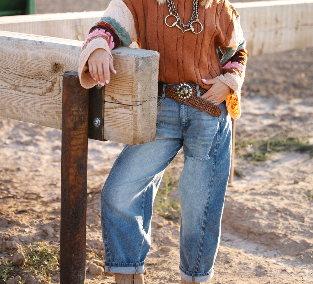 The Laredo Distressed Barrel Jean