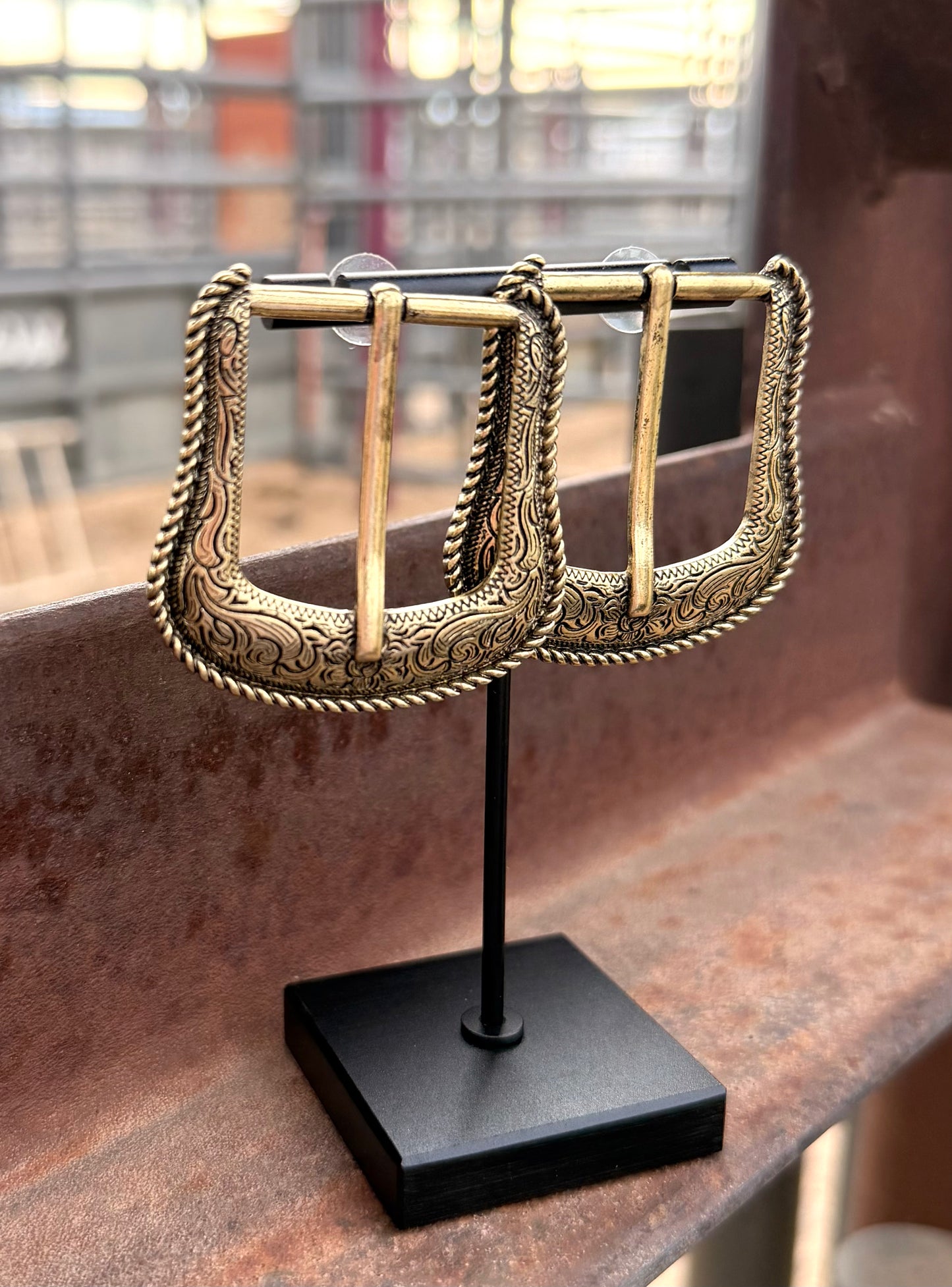 Large Buckle Earrings