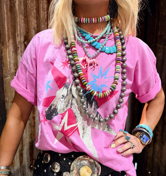 Bubblegum Star Horse Tee