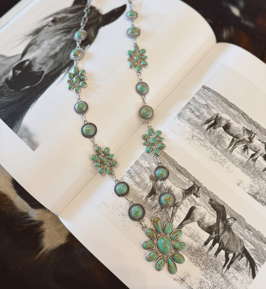 Squash Blossom Turquoise Necklace
