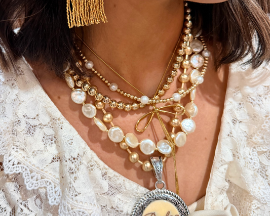 Bow 18K Gold Plated Long Lariat Necklace