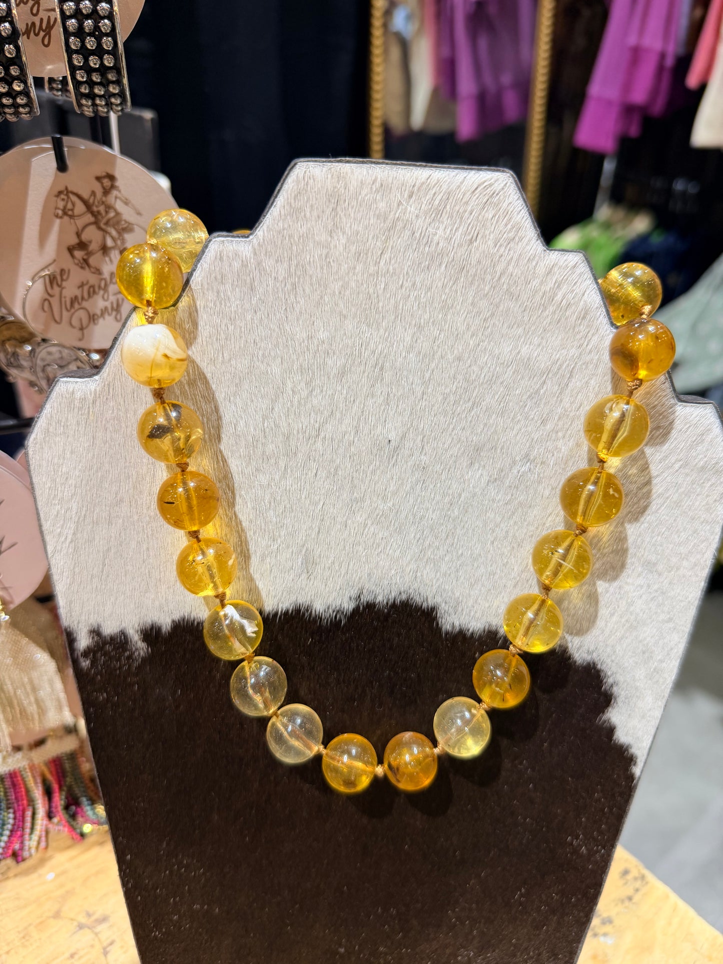 Yellow Marble Bubble Necklace