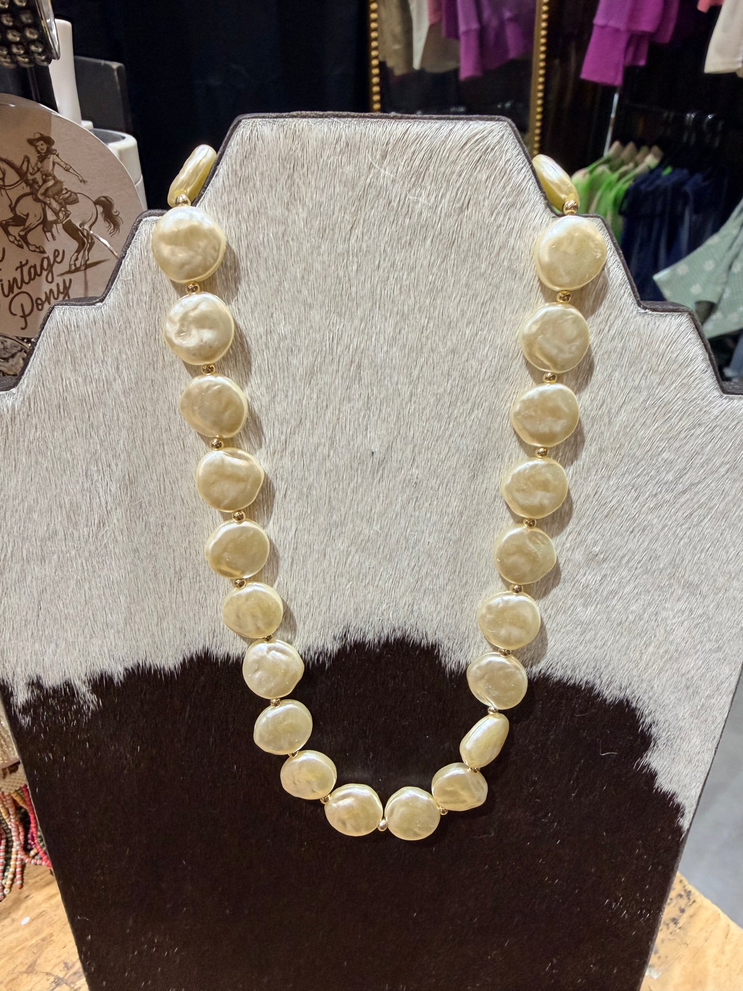 Pearl Disc Necklace