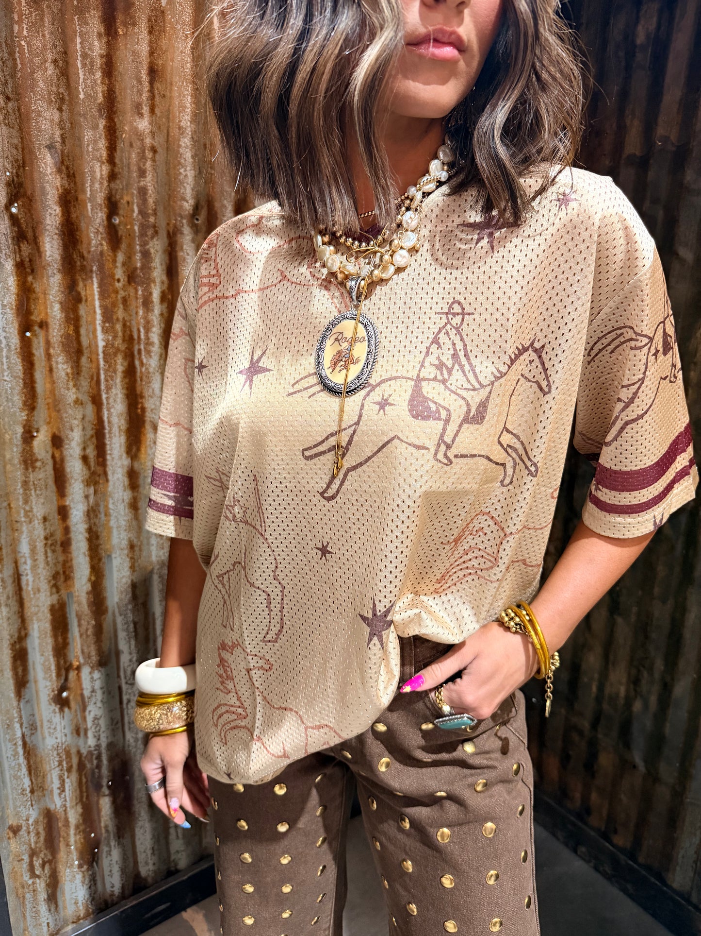 Tan Horse Jersey Tee