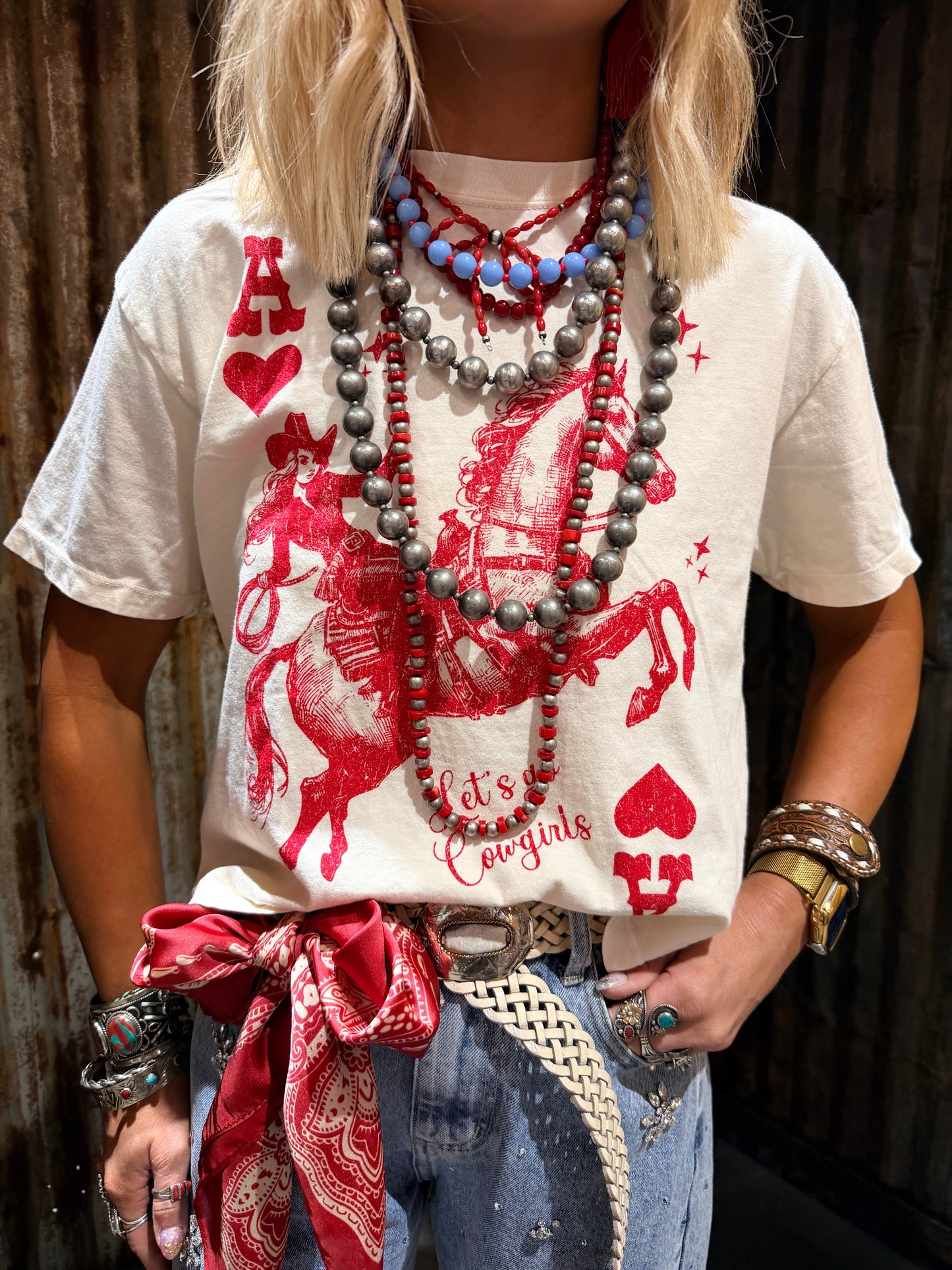 Cowgirl Playing Card Crop Tee
