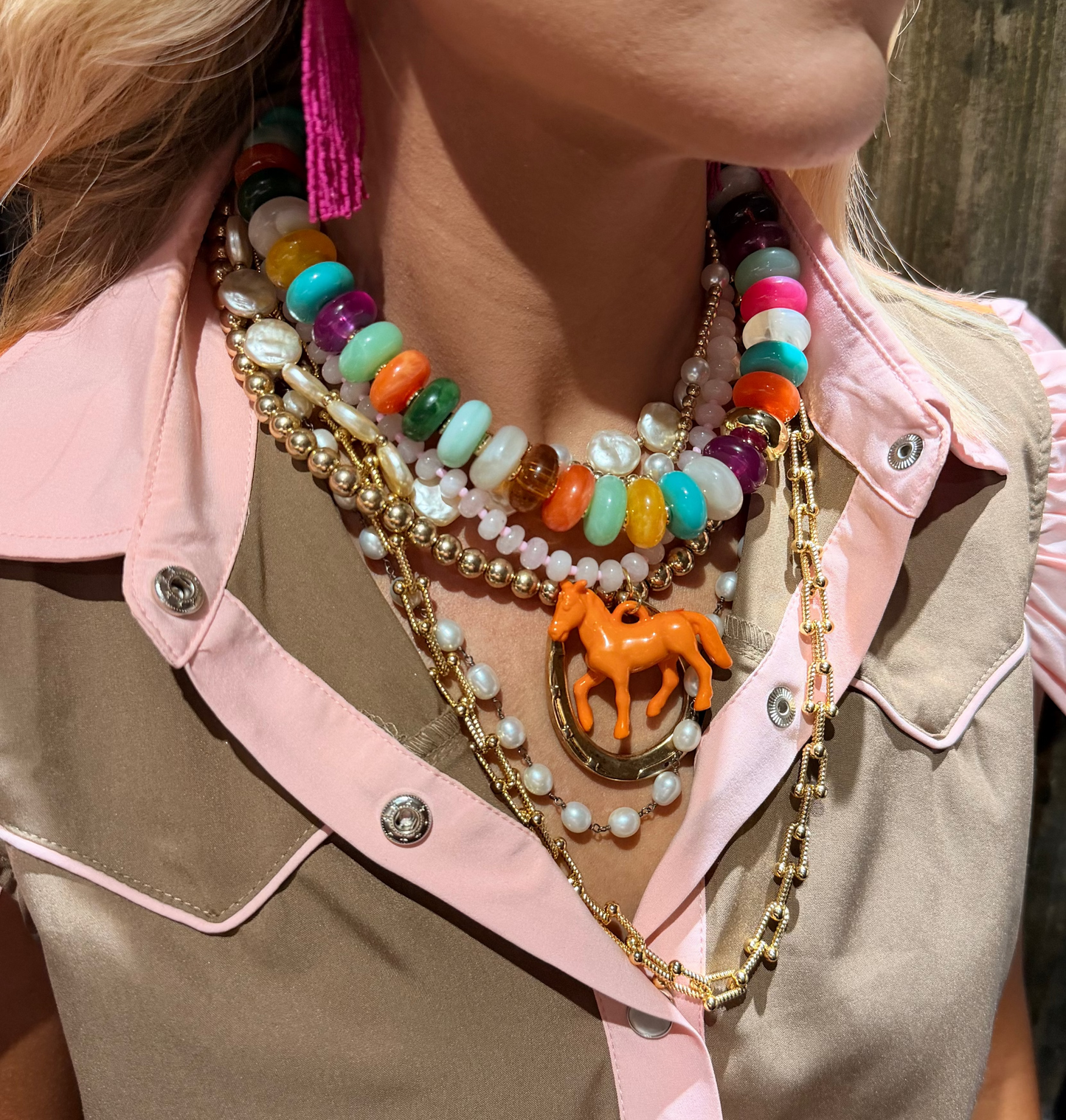 Multicolored Large Bubble Necklace