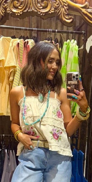Floral Embroidered Tank