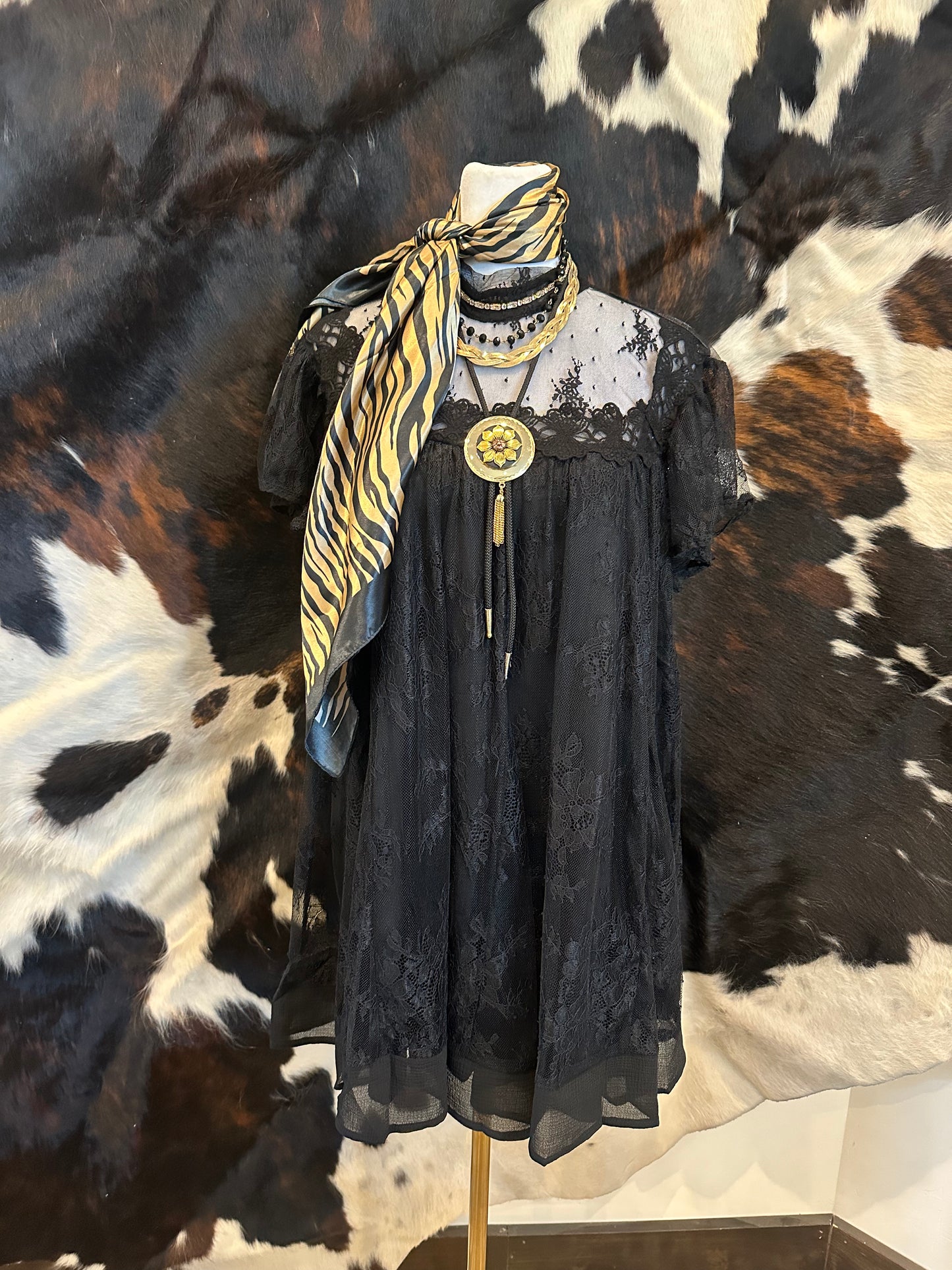 Black Lace Mini Dress