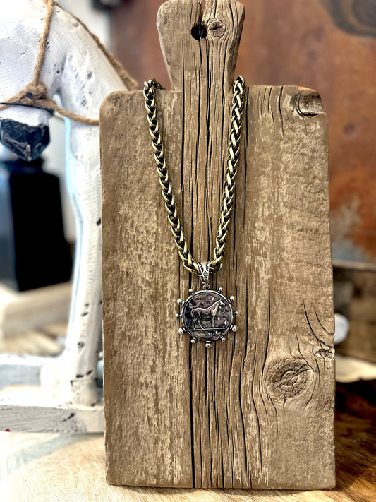 Coin Horse Chunky Necklace
