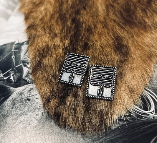 Silver Boot Stitch Earrings