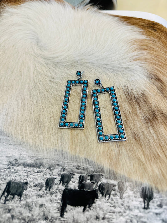 Turquoise Rectangle Earrings