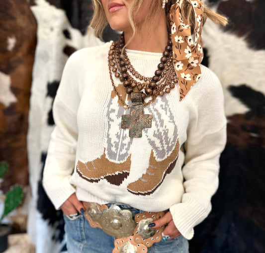 Cream Boot Sweater