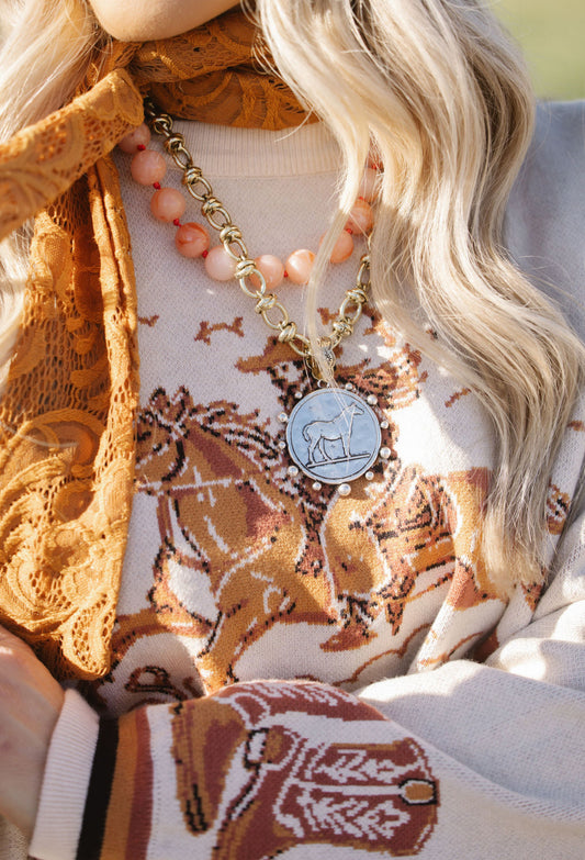 Mixed Metal Horse Necklace