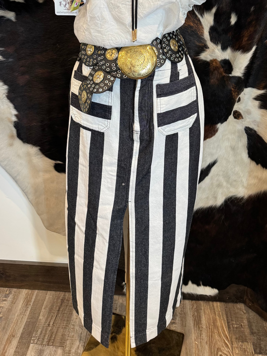 Black Striped Skirt