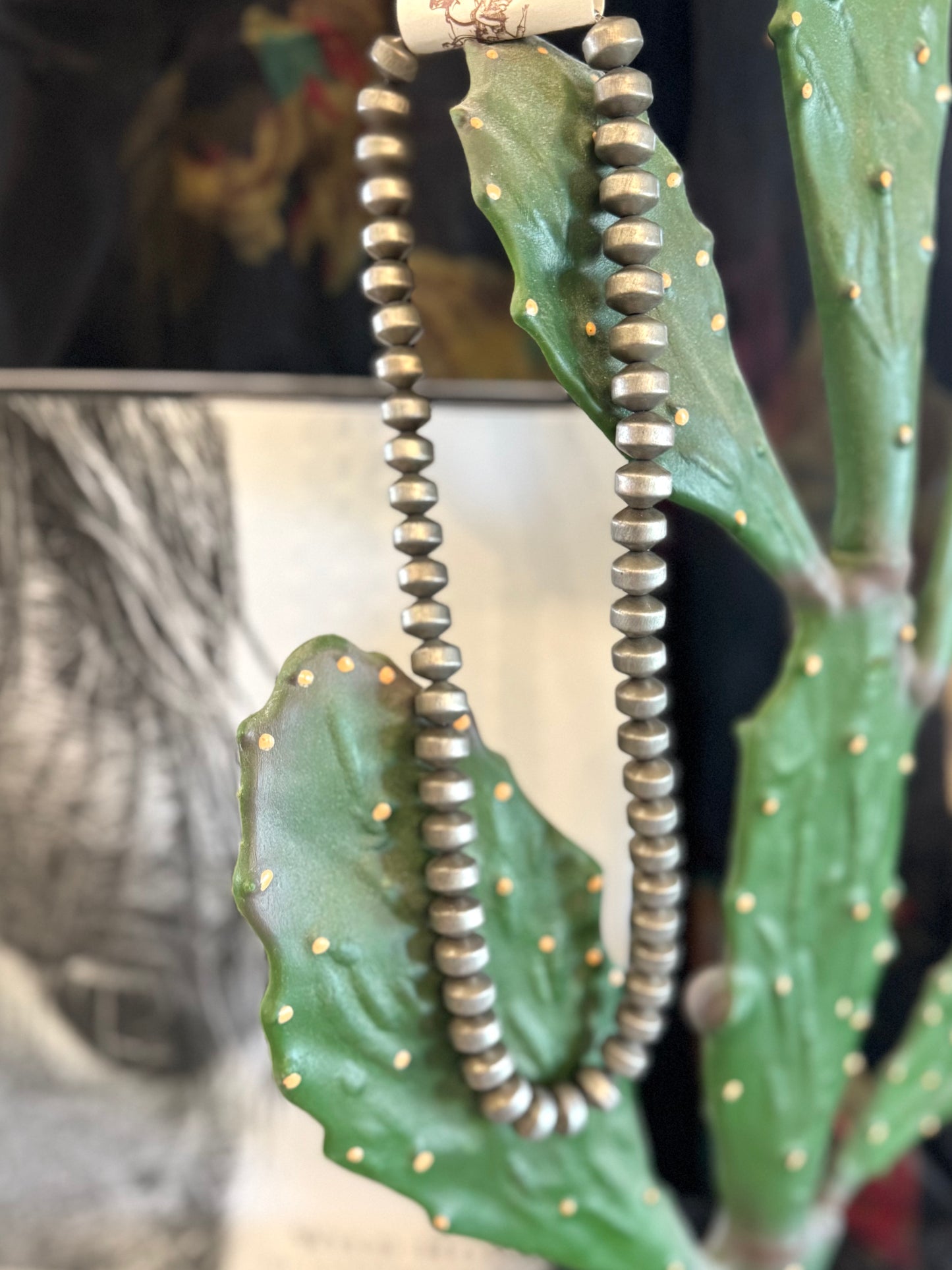 Silver Navajo Pearl Necklace.