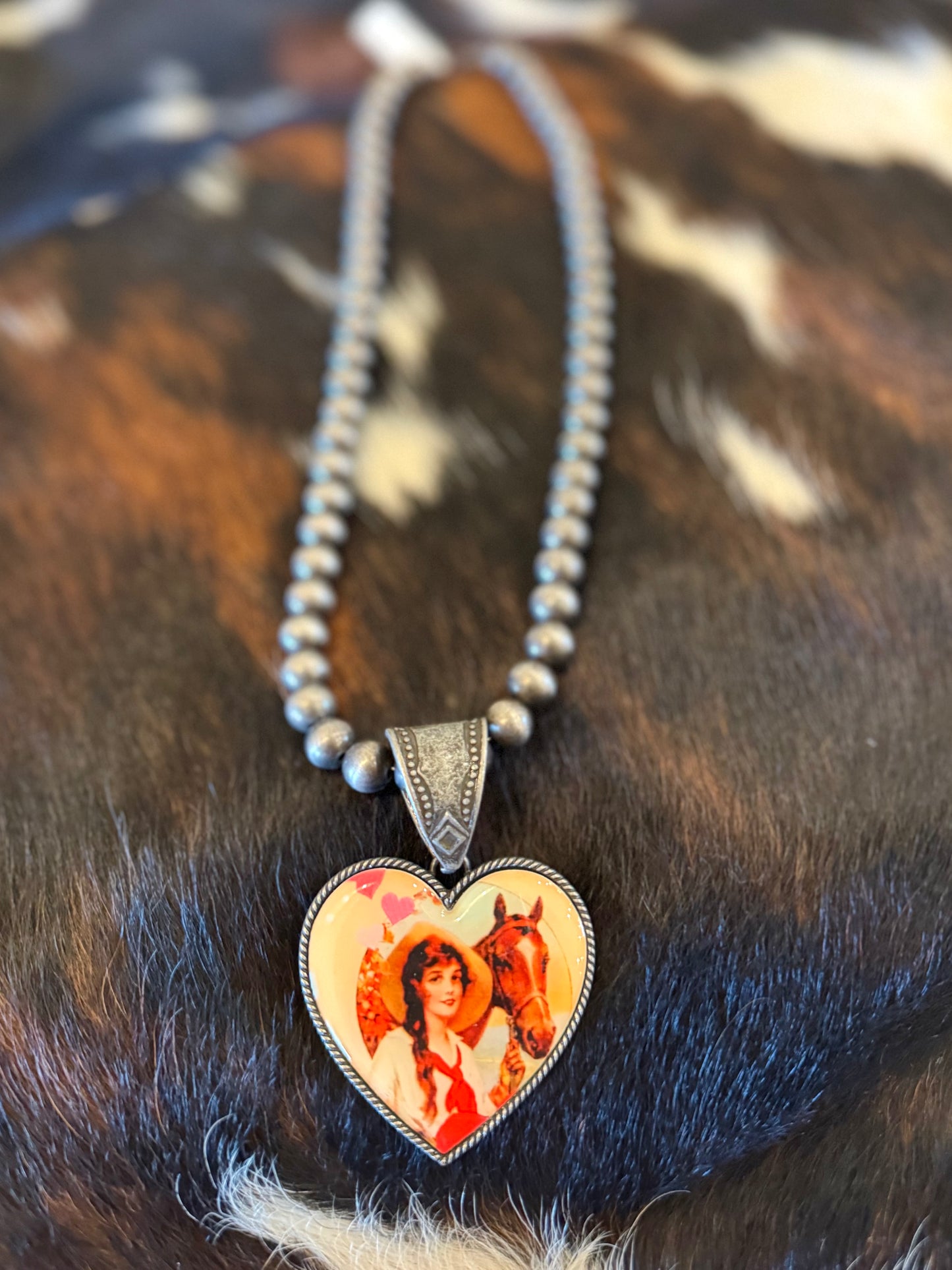 Cowgirl Heart Pendant Necklace