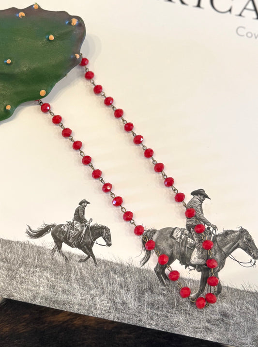Red Crystal Bead Necklace