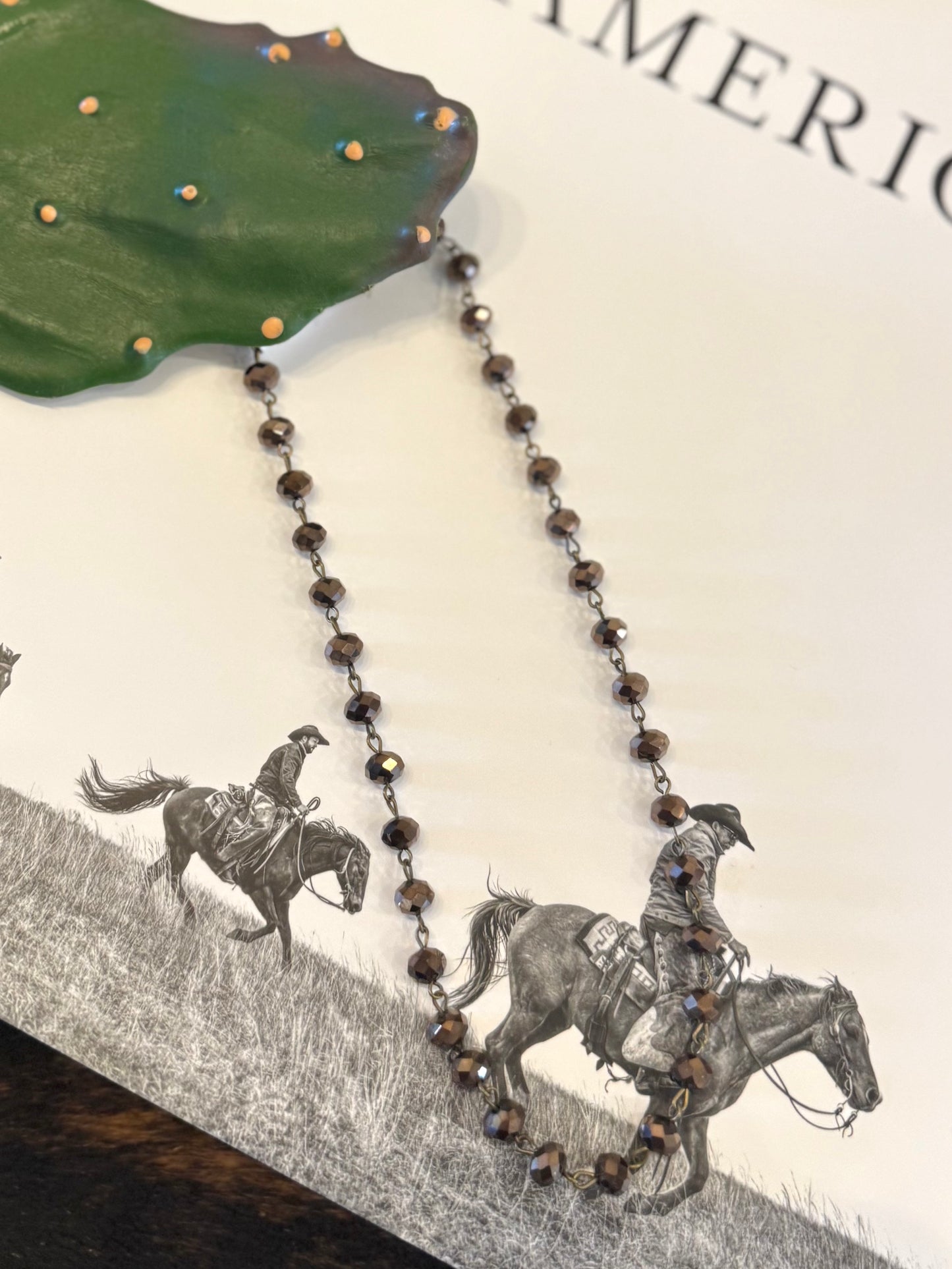 Brown Crystal Bead Necklace