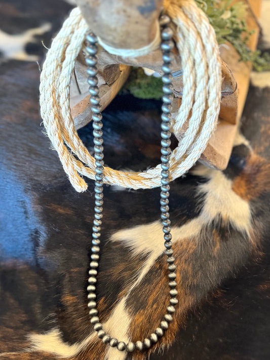 Silver Bead Layering Necklace