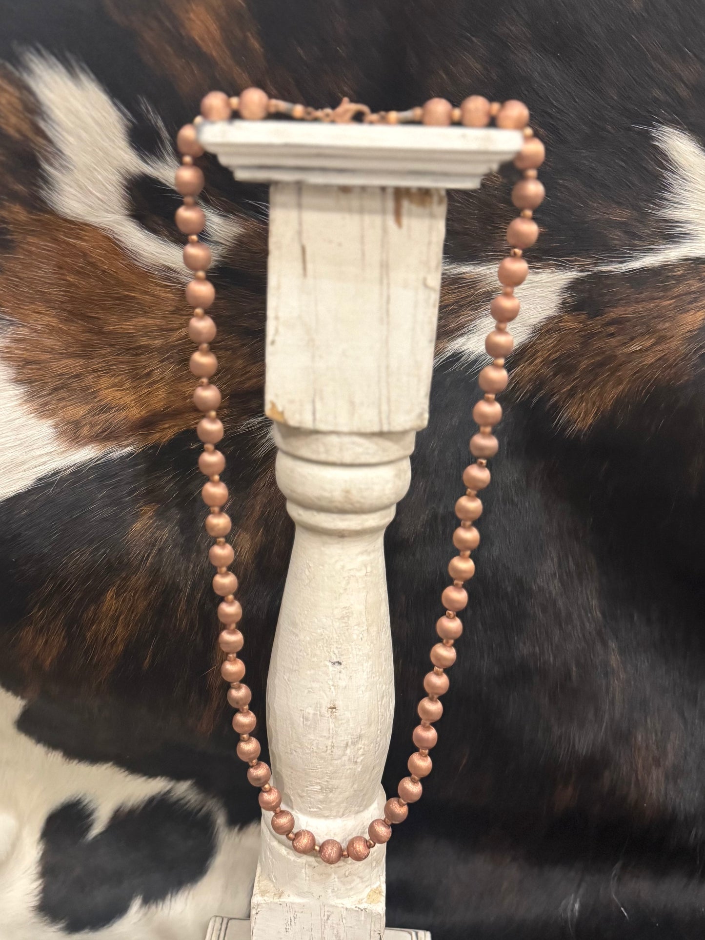 Long Copper Bead Layering Necklace