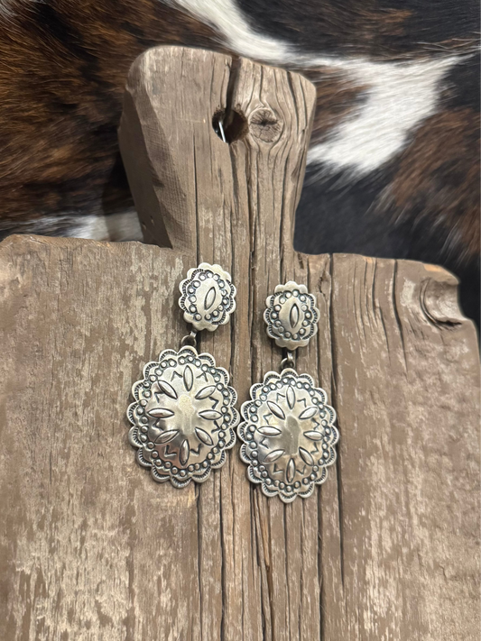Silver Concho Earrings