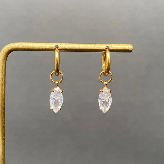 Zircon Inlaid 18K Earring