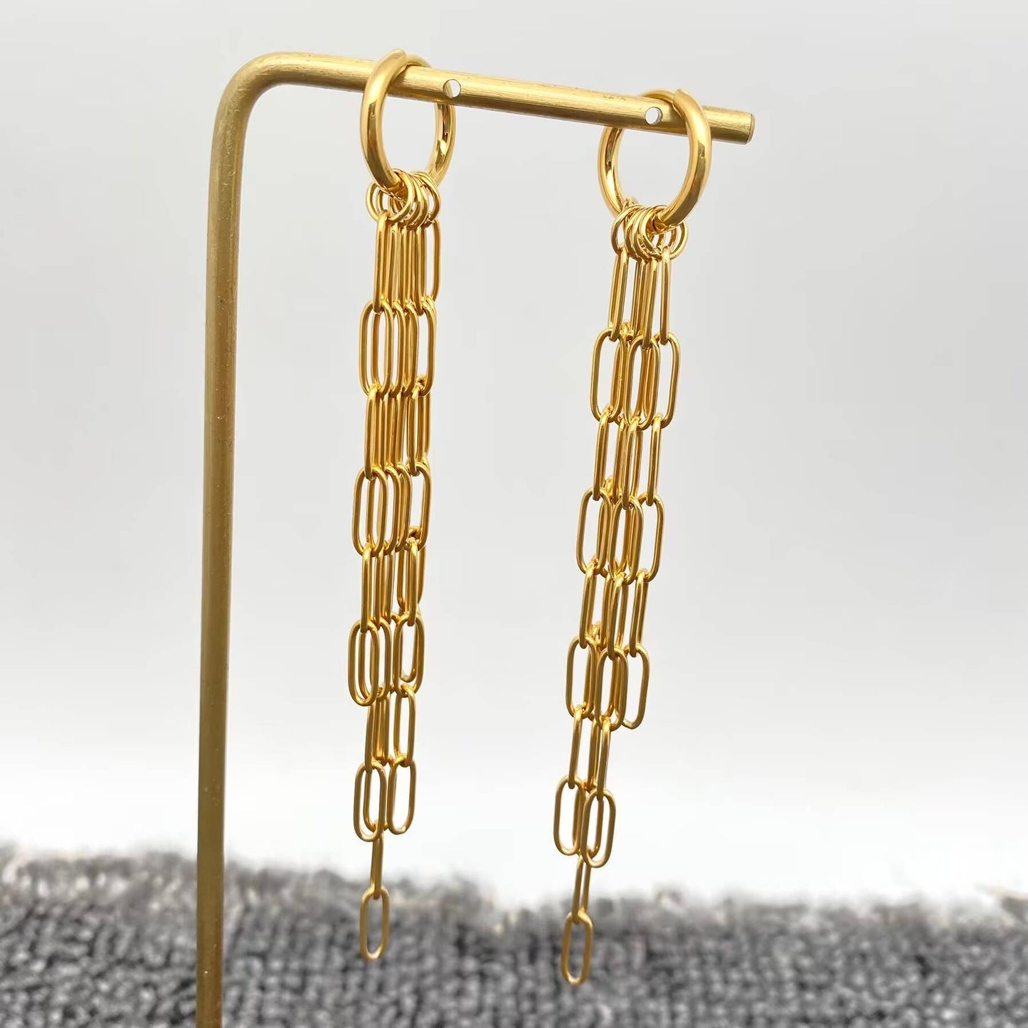 The Gold Desert Duster - Chain Fringe Earrings (18k gold)
