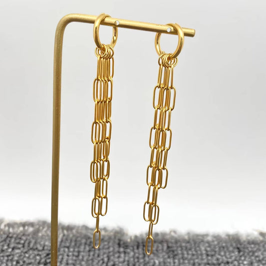 The Gold Desert Duster - Chain Fringe Earrings (18k gold)